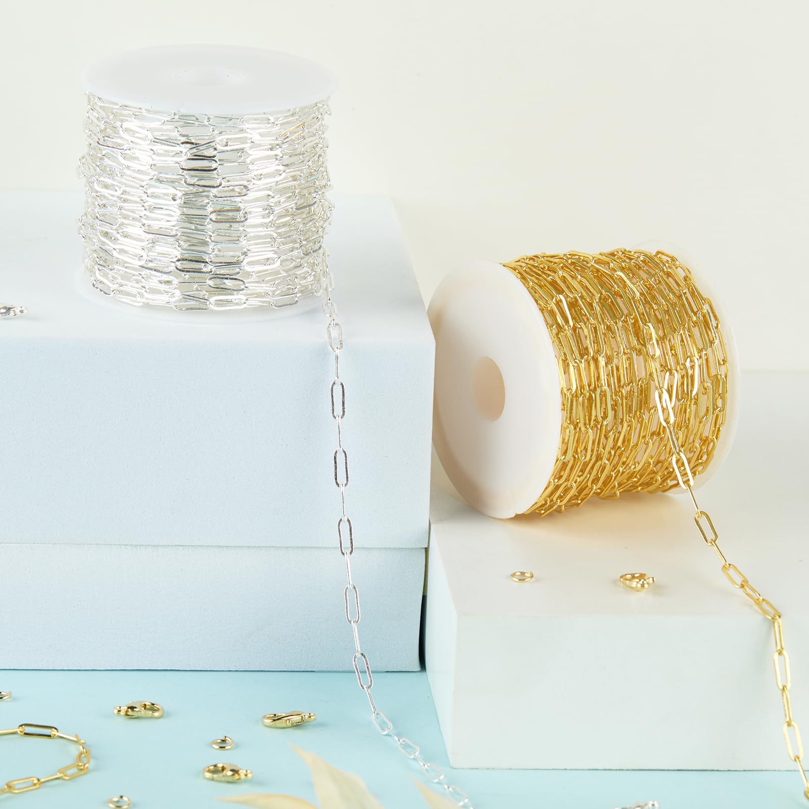 Paperclip Chain for Jewelry Making - 2 Rolls -8