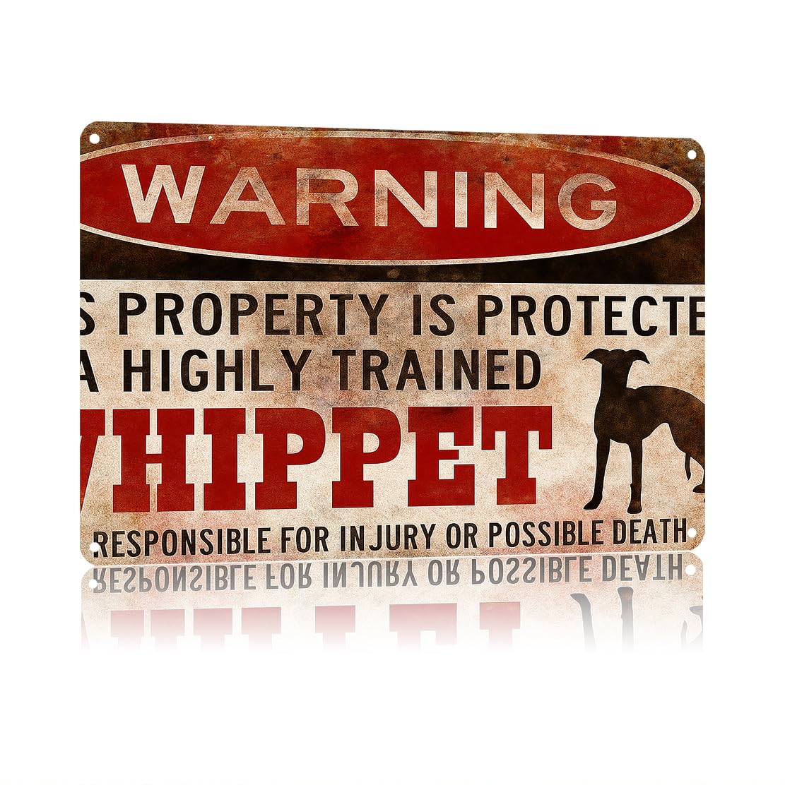 KWQDOZF Funny Metal Signs Posters Whippet Sign Wall Art for Yard Outdoor Lawn Garden Home Decor 8X12inch