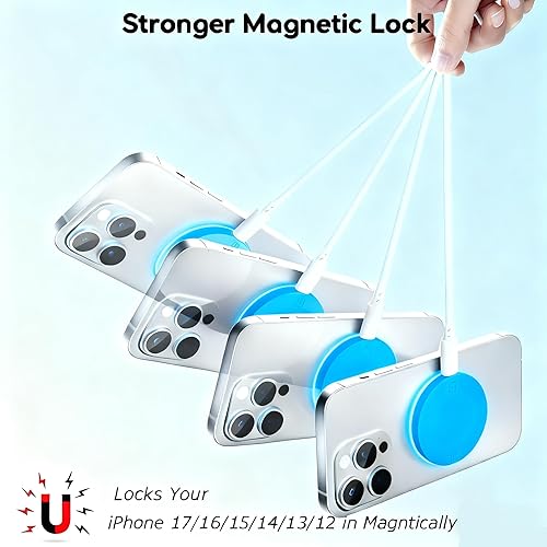 Miniatura 3 de Certificado MFi de Apple Cargador seguro para iPhone 171615, almohadilla de carga inalámbrica magnética rápida de 15 W con bloque USBC PD para