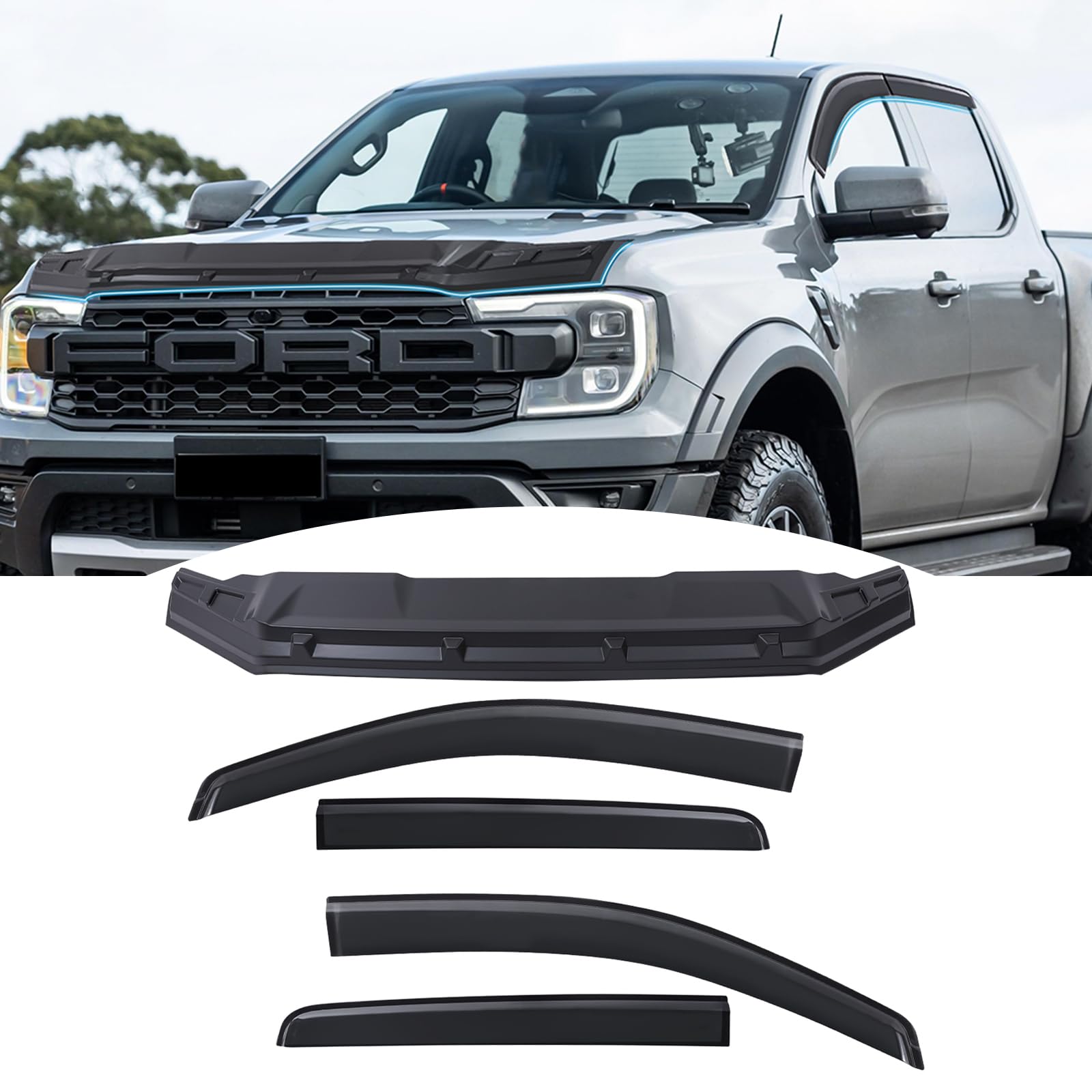 SUERAUTO4X4 for Ford Ranger Raptor Next Gen 2022 2023 2024 Bonnet ...
