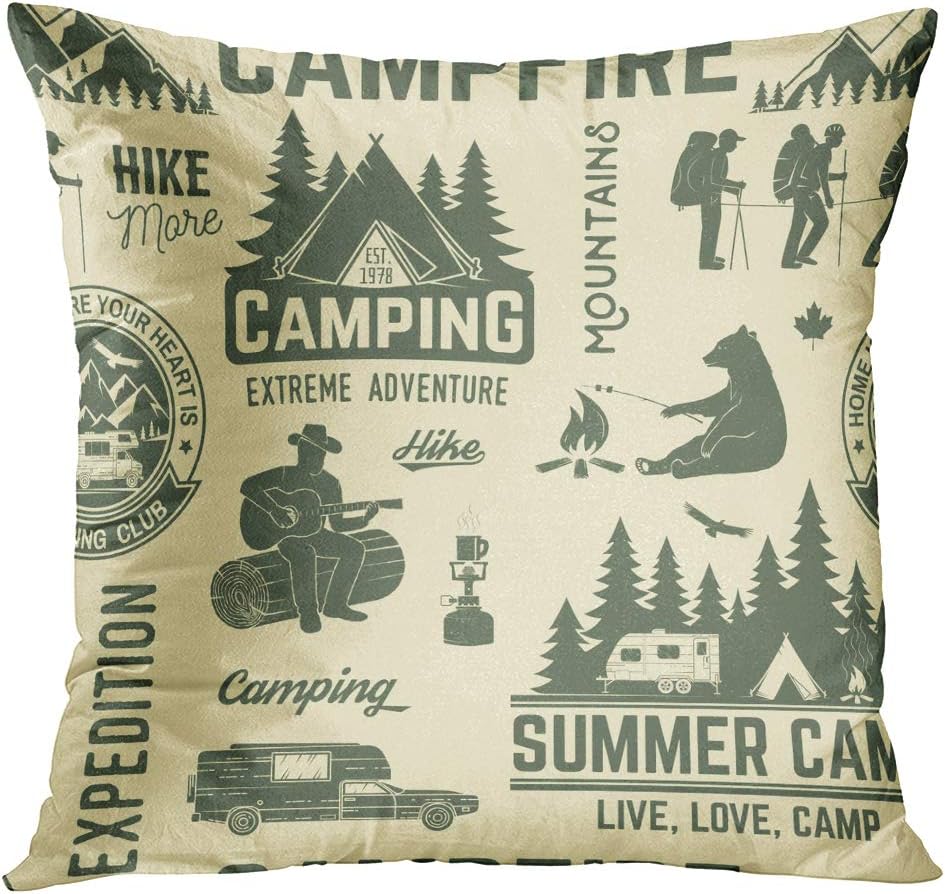 camping themed pillow cases