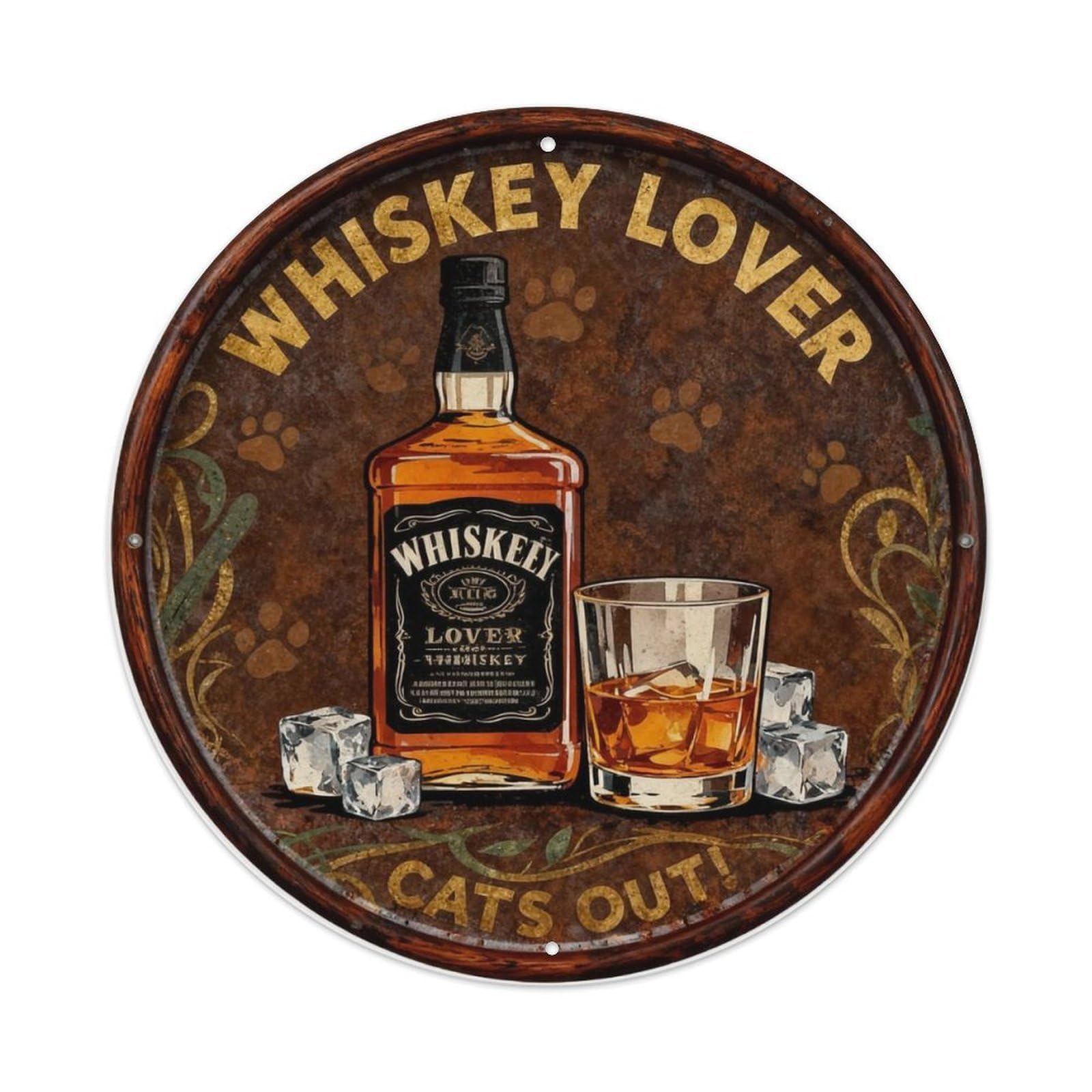 Whiskey Lover Metal Tin Sign Plaque