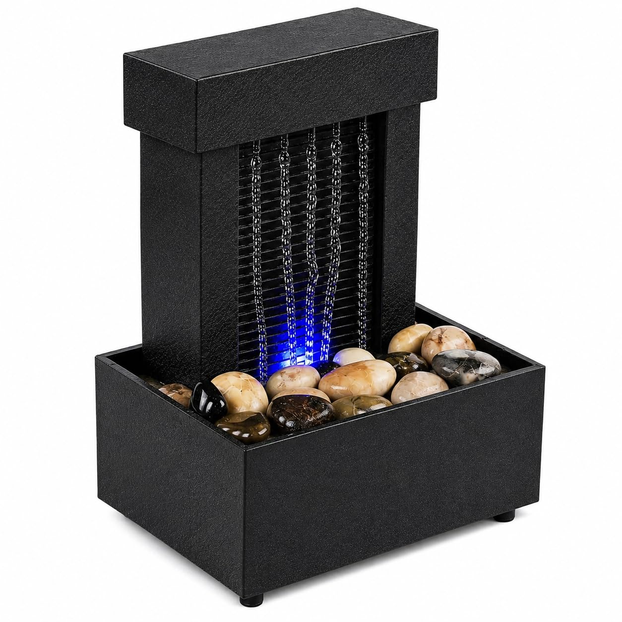 Tabletop Water Fountain with LED Light & Natural Stones | USB Type-C Powered Indoor Desktop Waterfall Fountain | Zen Water Feature for Home Decor, Office Desk, Bedroom & Meditation Room-image-41