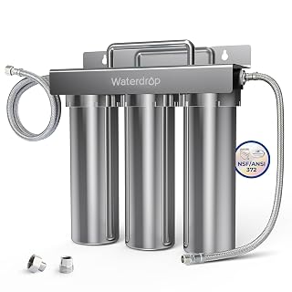 Waterdrop TST-UF 0.01μm Ultra-Filtration Under Sink Water Filter System, Stainless Steel Under Sink Water Filtration System, Removes 99% of Substances, Chlorine, Bad Taste & Odor, No Drill Required - Amazon product rated Grade A