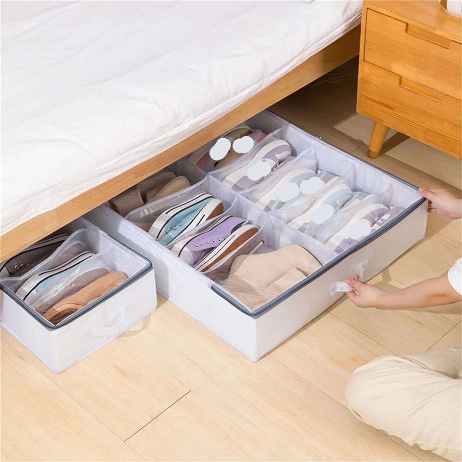 Organizzatore Di Scarpe Sotto Il Letto Scatola trasparente for scarpe, organizer for scarpe, sotto il letto, for armadio, for scarpe, scatola pieghevole for stivali salvaspazio Per Risparmiare Spazio(