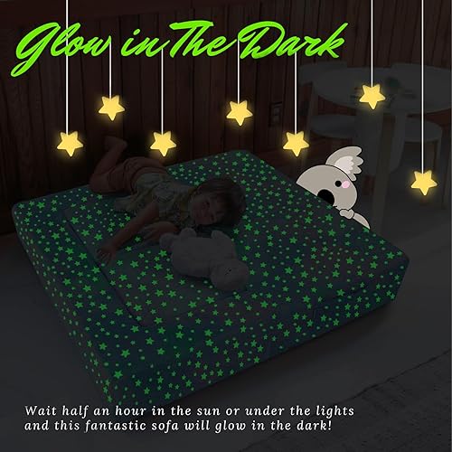 Miniatura 148 de MeMoreCool Sofá modular para niños, sofá convertible suave para niños, silla de espuma de felpa plegable gris para diversión en la sala de juegos de