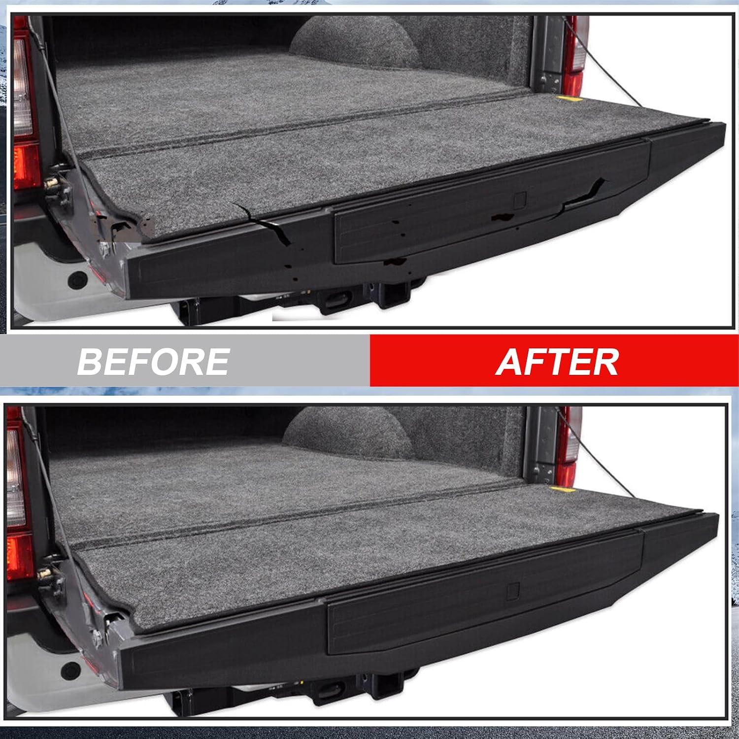 cciyu Complete Tailgate Cap Molding Kit HC3Z-9940602-A Compatible with 2017-2019 for Ford F-250 F-350 F-450 with Flex Step Models Tailgate Cap Molding Protector Spoiler Cover