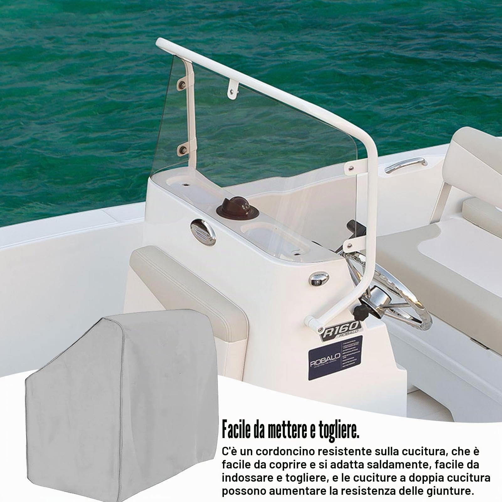 Copertura per consolle centrali per barche – Rivestimento in tela di poliestere 600D di qualità marina, per barche per consolle centrali, adatto per la maggior parte delle marche