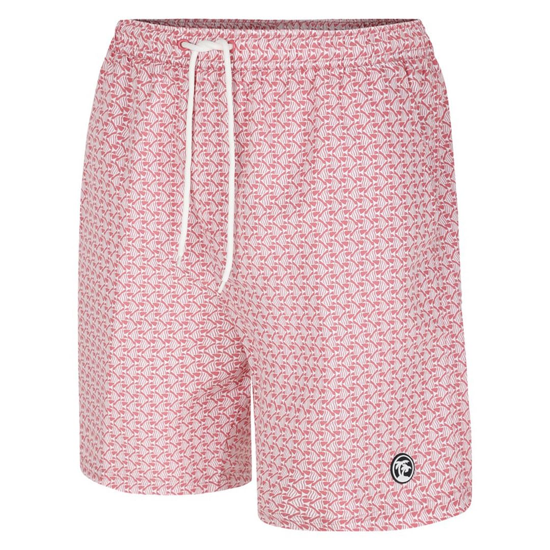Espionage Swim Trunks Geometric Fish Print Shorts Mens Plus Size 2XL-6XL SW103 (UK, Alpha, 5XL, Plus, Regular, Mauve/White)