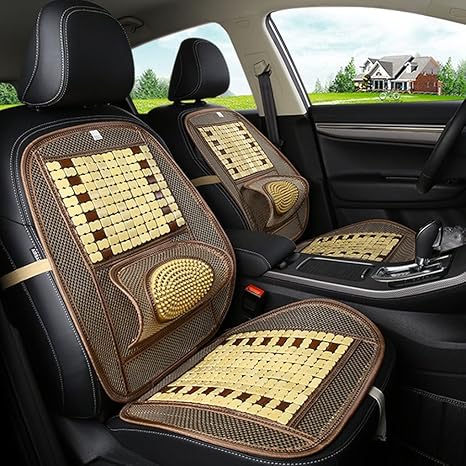 Amazon Co Jp Xuanhemen サマーバンブー車シートクッションマット ウエスト保護マッサージユニバーサル自動車シートパッド ベージュ コーヒー ベージュ 車 バイク