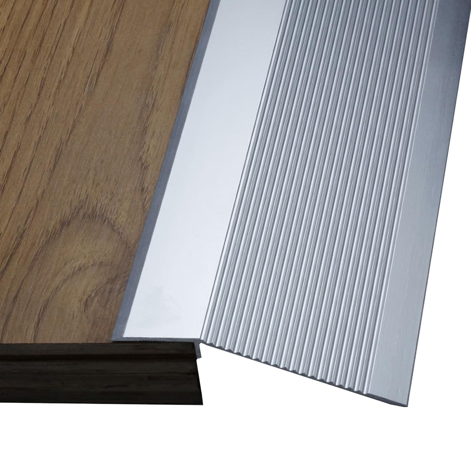 SAGIDAR Rail De Transition Plinthe De Compensation De Hauteur, Baguette Recouvrement en Aluminium, Rampe D'entrée pour Une Pente De Seuil De 1-3.5cm, Barre De Seuil pour Porte D'entrée/Balcon