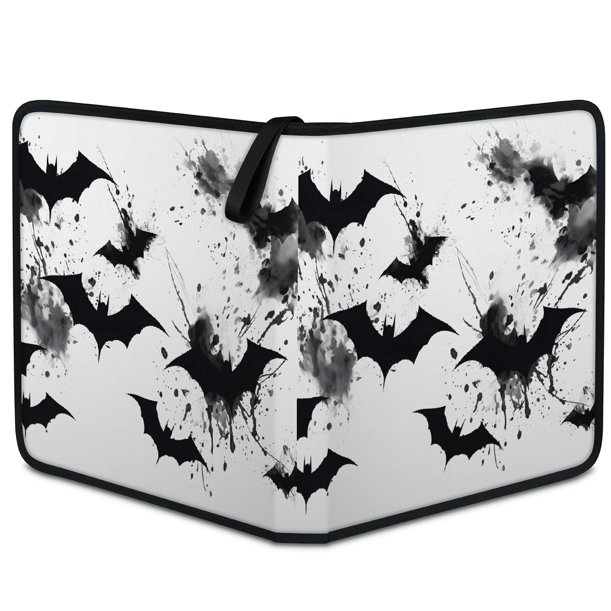 Raccoglitore per carte collezionabili con 9 tasche, per Halloween, nero, con maniche rimovibili, impermeabile, con cerniera, 50 pagine, capacità 900 carte