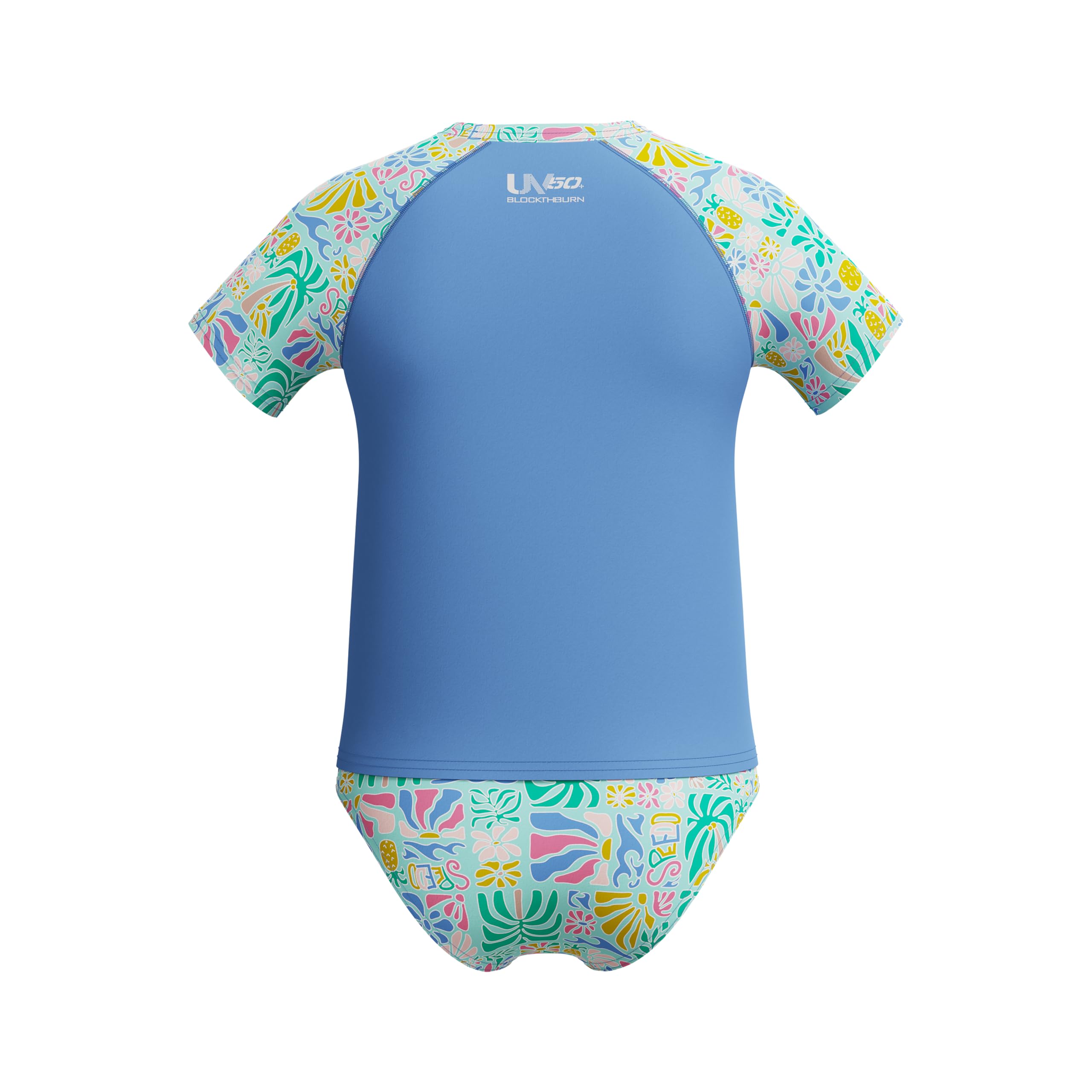 Speedo Uv Schwimmshirt für Mädchen, kurzärmelig, Rashguard-Set