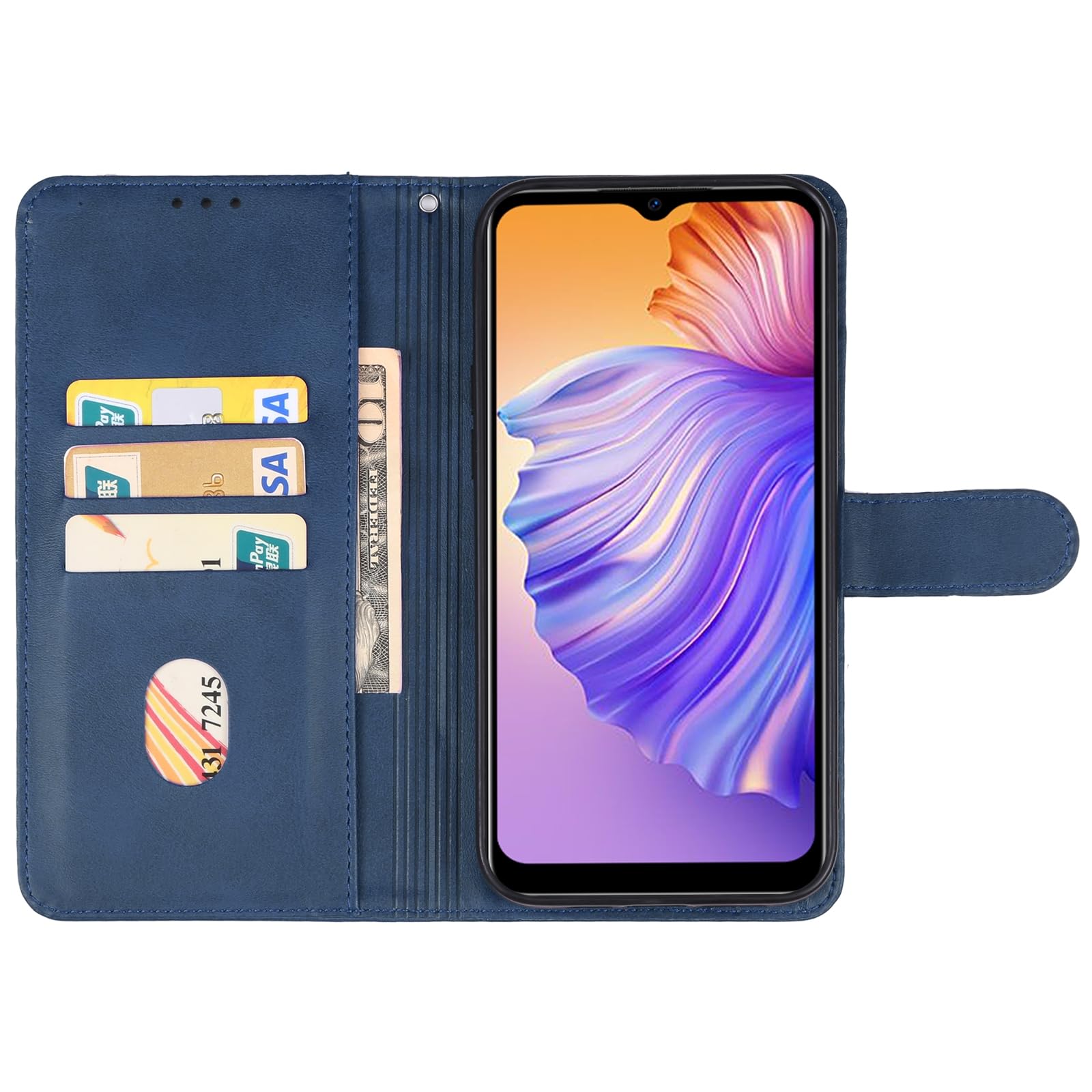 Étui compatible DOOGEE N50 N50S coque flip livre cuir magnétique porte carte bleu