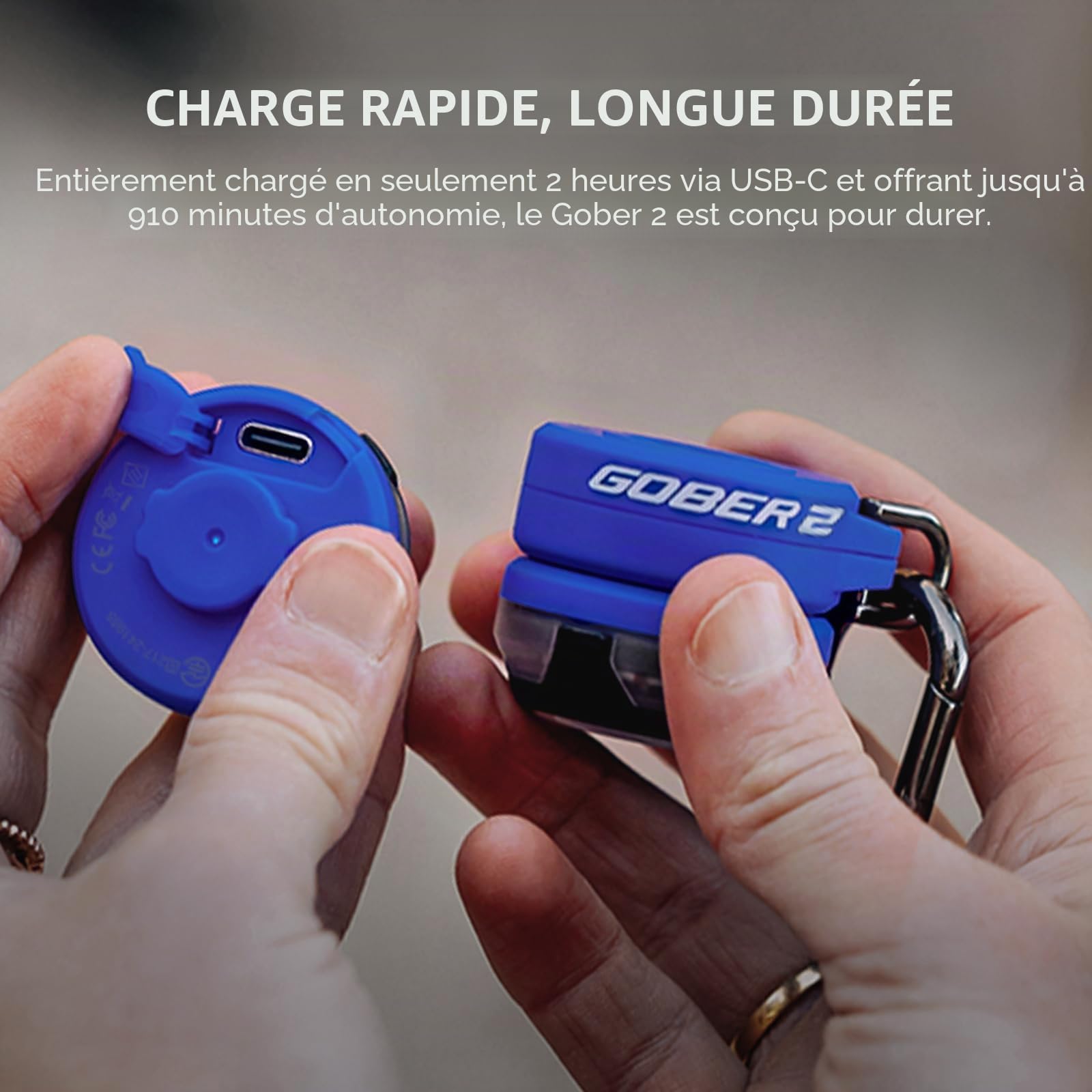 OLIGHT Gober 2 Lumière de sécurité LED haute visibilité avec 4 modes d'éclairage, avertissement clignotant rechargeable USB-C avec clip pour la course, le cyclisme, le camping, la promenade du chien