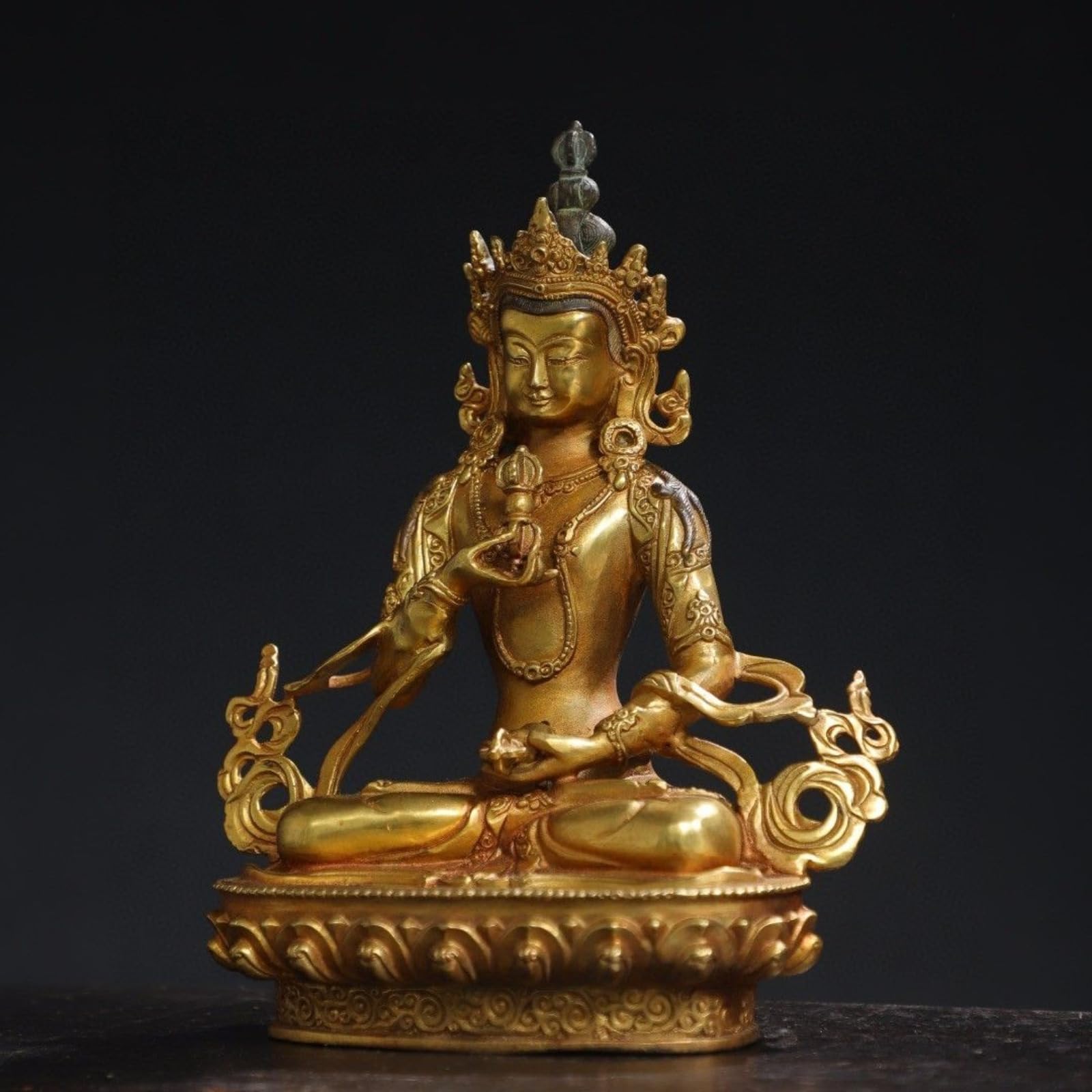 Buddhism Brass Vajrasattva Mahasattva - Estatua de Buda, 21 cm, adorno de Fengshui para traer riqueza, dinero, buena suerte