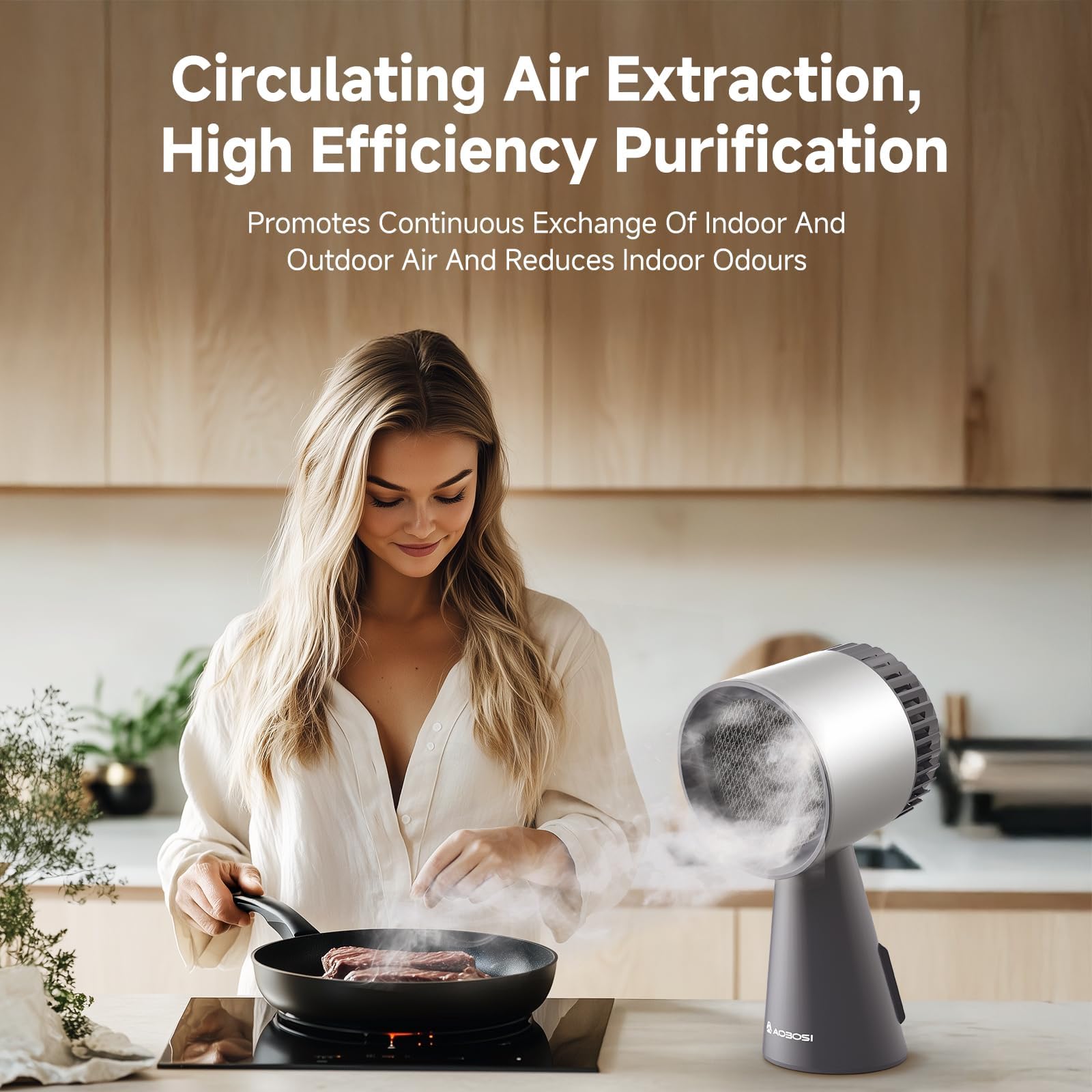 AAOBOSI Portable Range Hood,Desktop Range Hood with Larger Caliber,3 Speed Kitchen Exhaust Fan, Low Noise,Oil Collection Cup,10xAir&Oil Filters,Portable Kitchen Hood for Indoor&Outdoor,RV — view 4