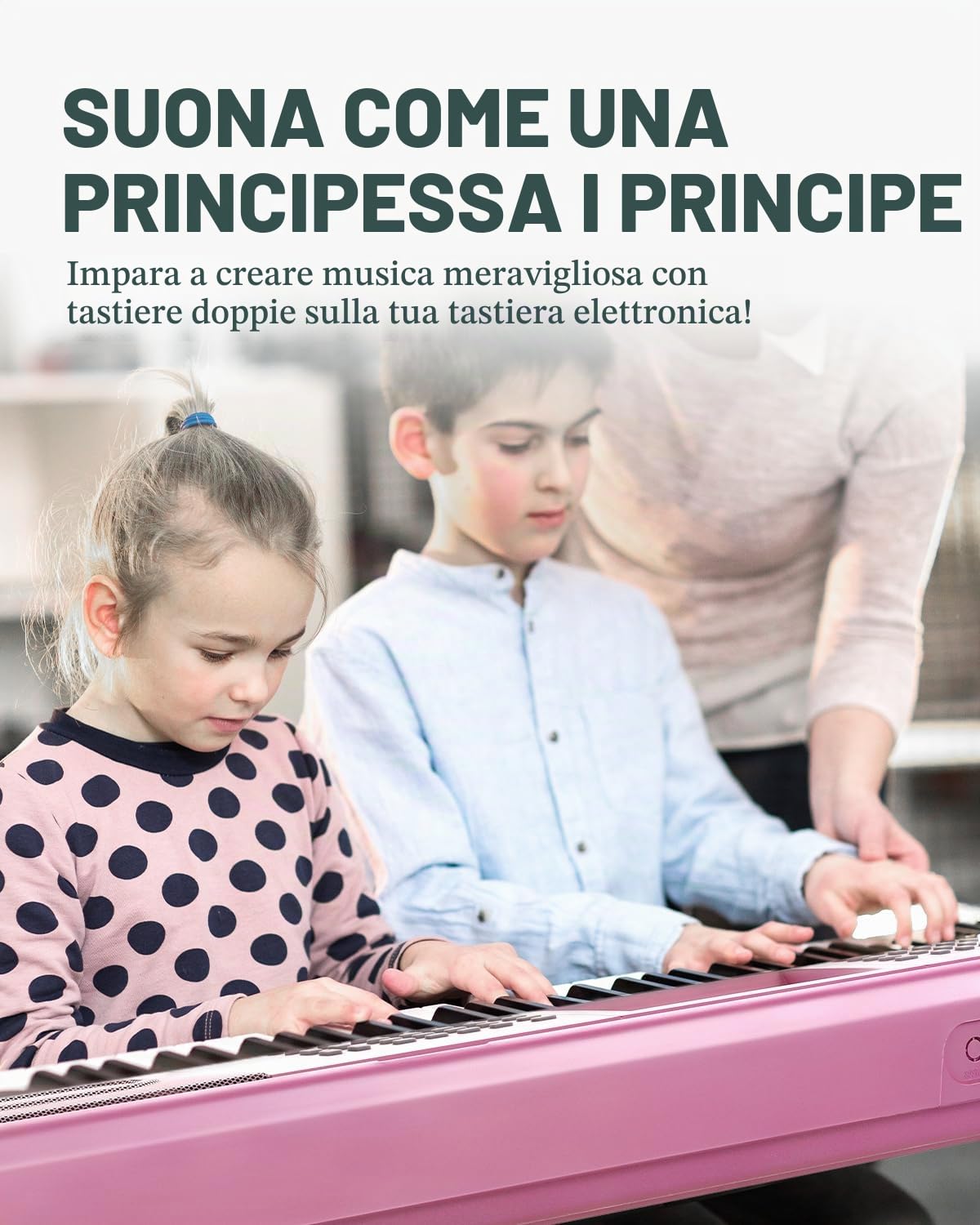 Donner DEK-610S 61 Key Electronic Piano Pink Set (including piano stand, stool, microphone) EU