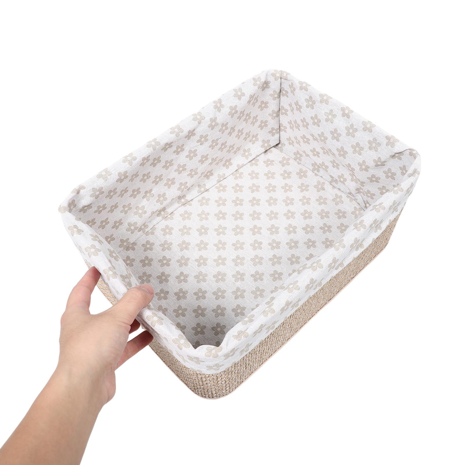 Alipis 4 Pezzi Rustico Cesto Coffee Portaoggetti Intrecciato Bambù per | Struttura Flessibile Intrecciata, Apertura Ampia e Profilo Basso, per Area Gioco Bambini e Nursery