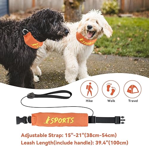 Miniatura 5 de Collar de perro 2 en 1 con correa retráctil para perros, collar ajustable para perros medianos a grandes