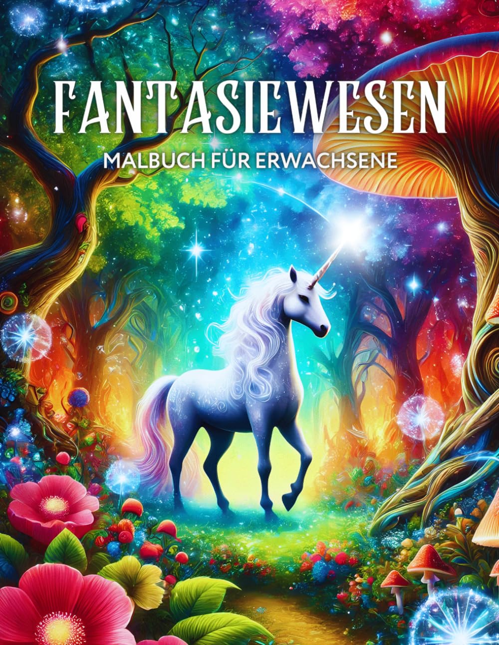 Fantasiewesen Malbuch für Erwachsene: Fantasy Ausmalbuch mit Feen, Drachen, Einhörnern, Meerjungfrauen, Gnomen und vielen anderen magischen Kreaturen