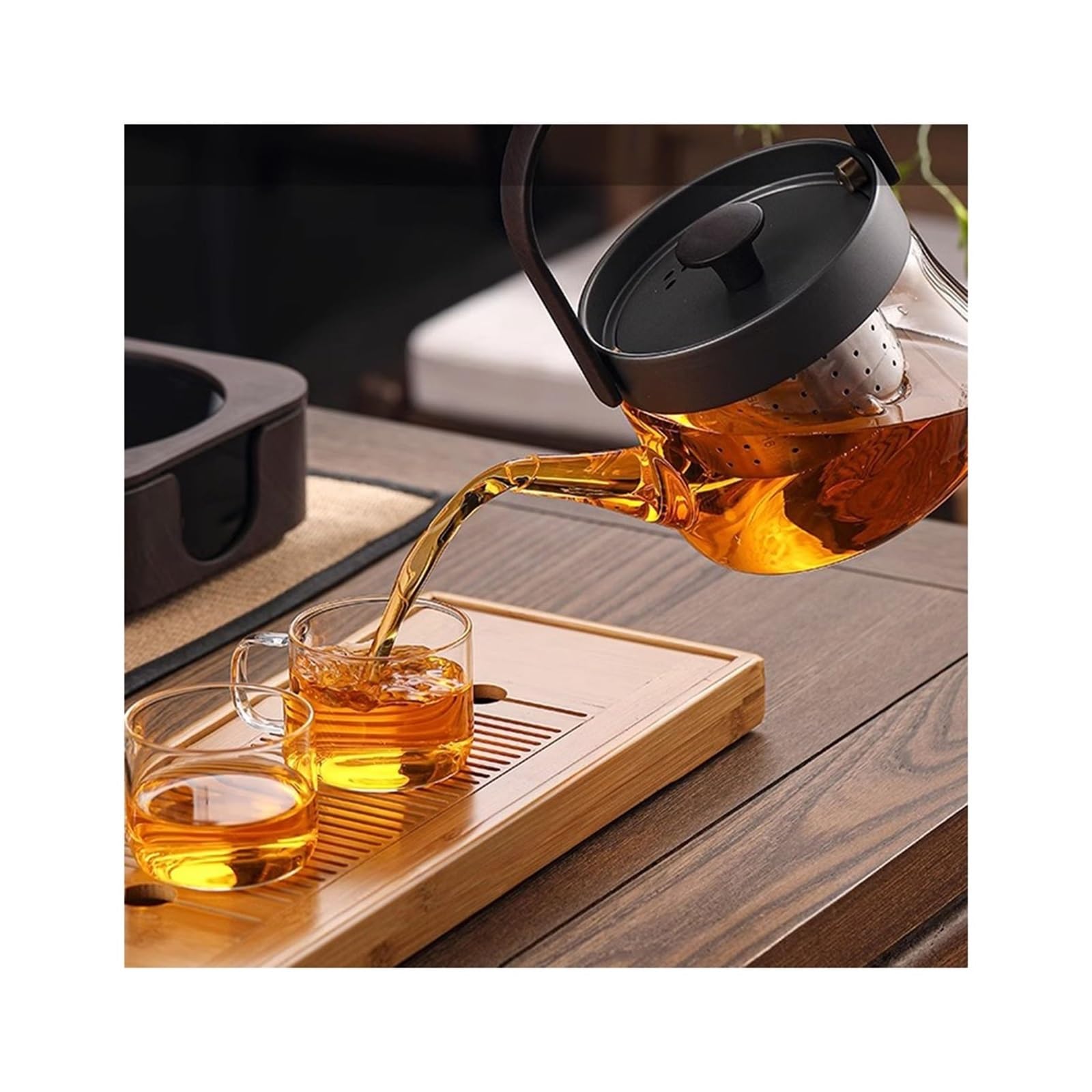 Teiera Stufa elettrica silenziosa intelligente in ceramica Macchina for cucinare il tè Teiera in vetro for acqua bollente Set da Speciale fornello for