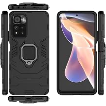 Compatible with Redmi Note 11 Pro+ Plus 5G / Note 11 Pro China Case Cover,Compatible with Xiaomi 11i 5G / 11i HyperCharge 5G / Poco X4 NFC Case Ring Stand 2 in 1 Phone Case Cover Black