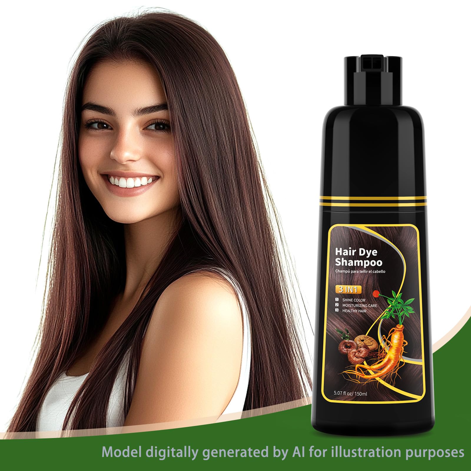Amazon.com : Dark Brown Hair Dye Shampoo - Natural Nutrition for