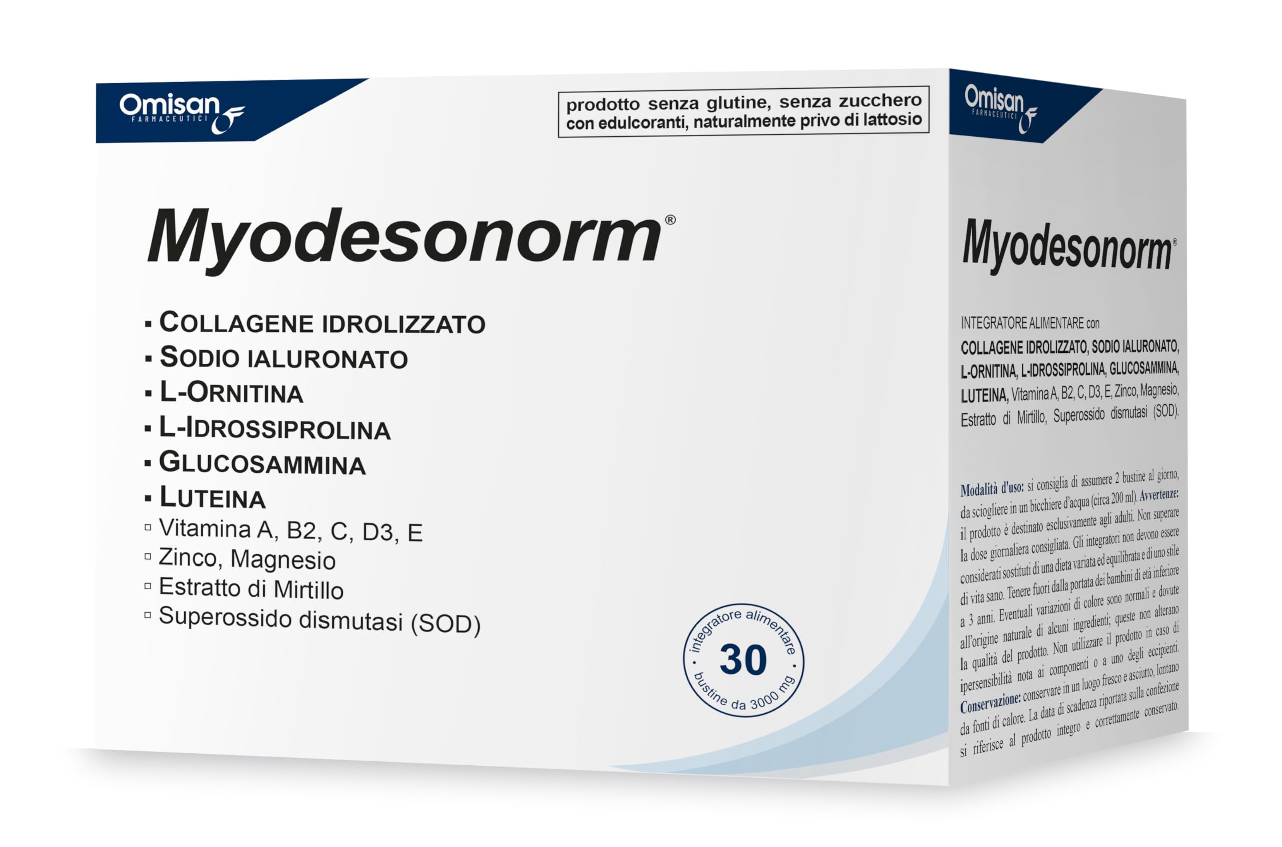 Myodesonorm® Integratore Alimentare per Miodesopsie "Mosche Volanti" - 30 Bustine da 3000 mg - Gusto Arance Rosse
