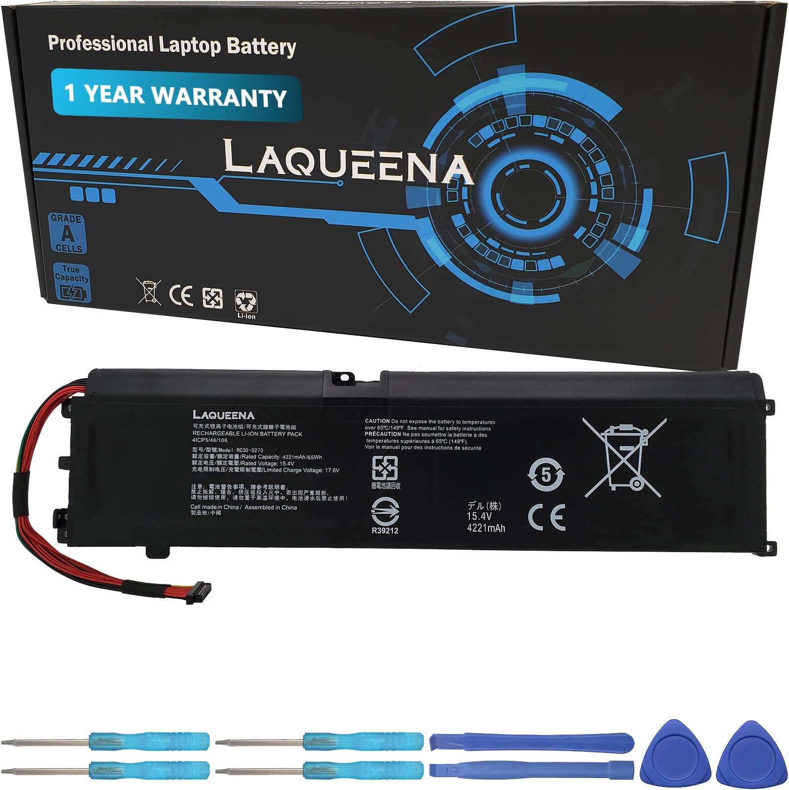 RC30-0270 Laptop Replacement Battery for Razer Blade 15 2018 2019 Base RZ09-0270 RZ090270 RZ09-02705E76 RZ09-02705E76-R3U1 RZ09-02705E75-R3U1 RZ09-0300 RZ09-03006 RZ09-03009 Series RC30-0270