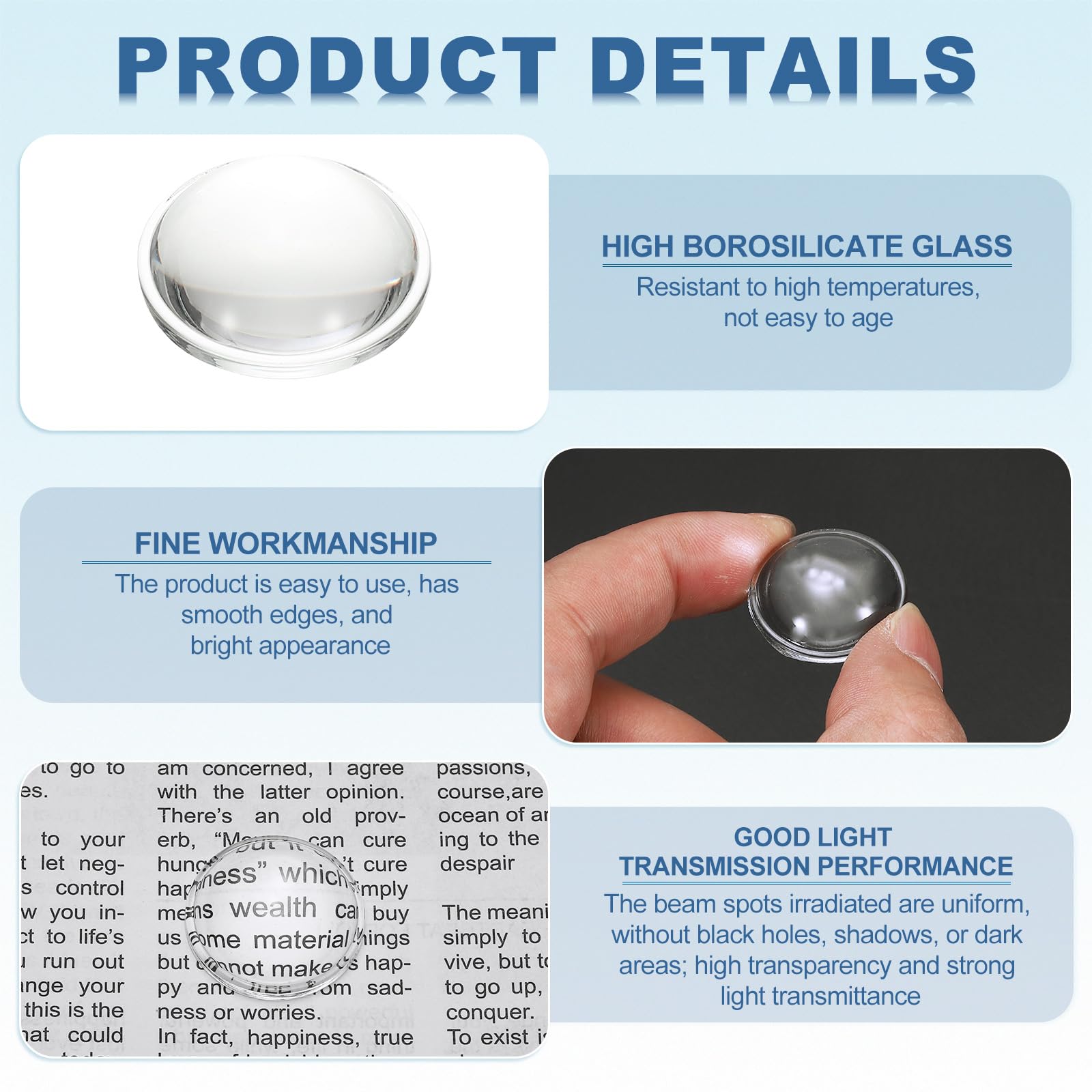 PATIKIL Diameter 27.4mm Flat Convex Lens - Image 3