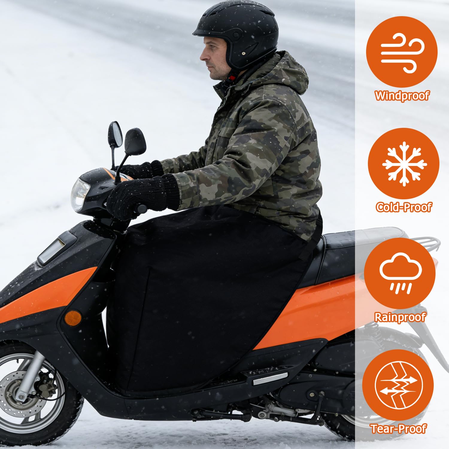 Coprigambe Antivento E Impermeabile Per Scooter – In Tessuto Oxford 600D, Con Chiusure A Clip E Cintura Regolabile Fino A 140 Cm