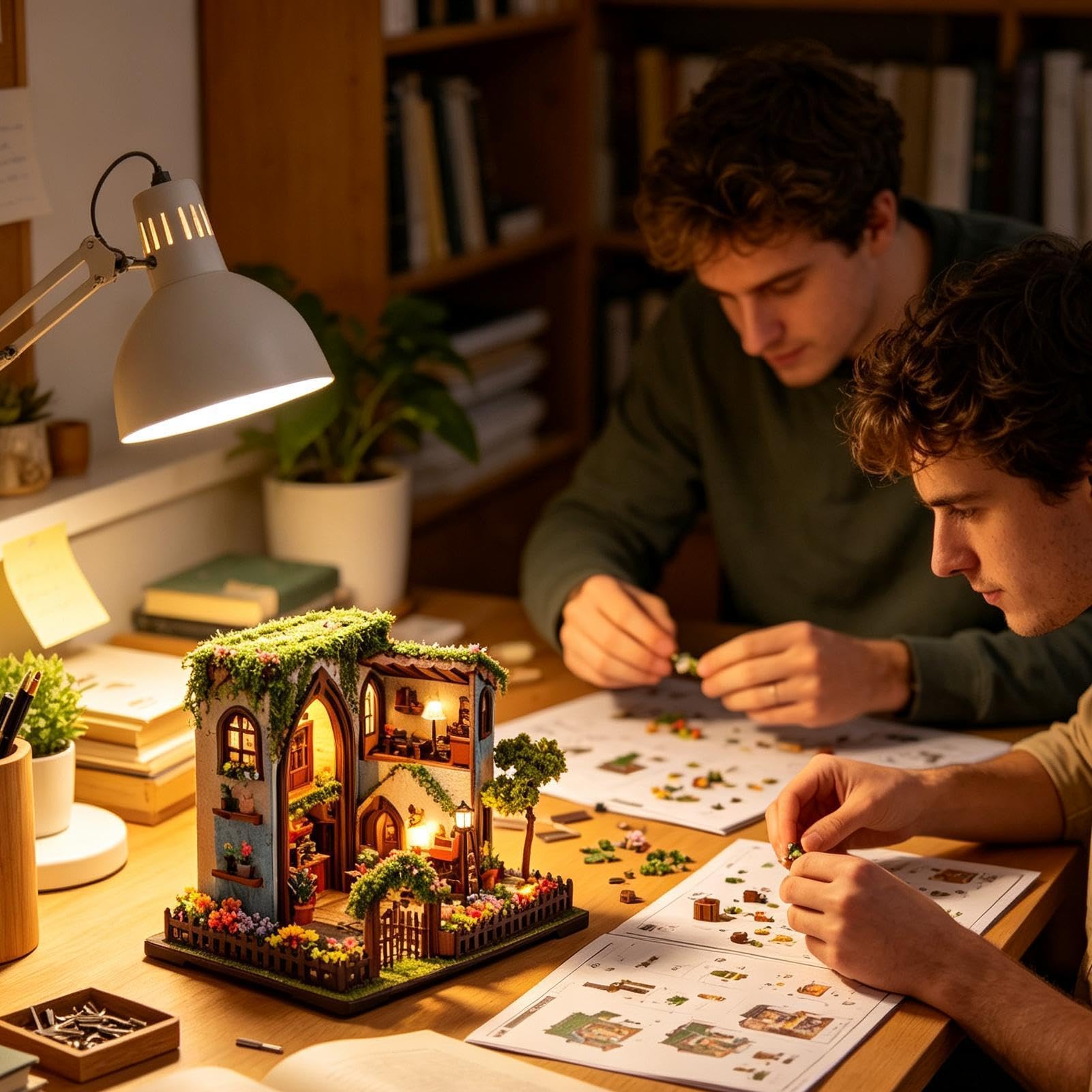 Kit Casa in Miniatura Luce Calda Realistica Creativa in Legno