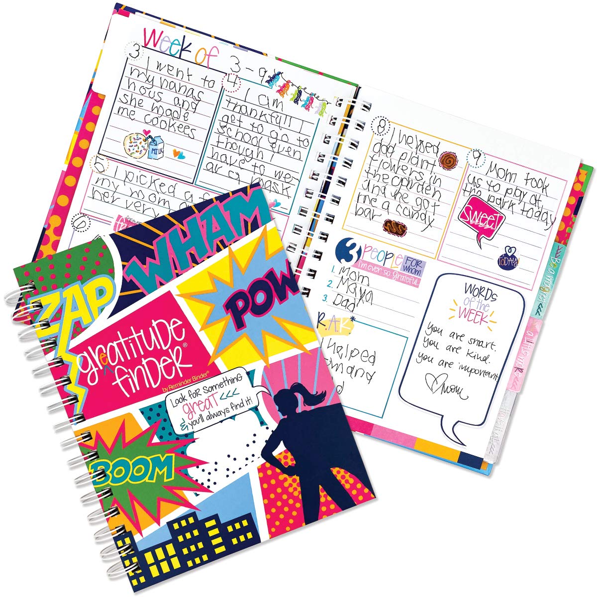 Denise Albright Gratitude Finder® 52 Week Non-Dated Journal for Women, Teens & Girls with 165 Hand-Illustrated Stickers (Super Girlie)