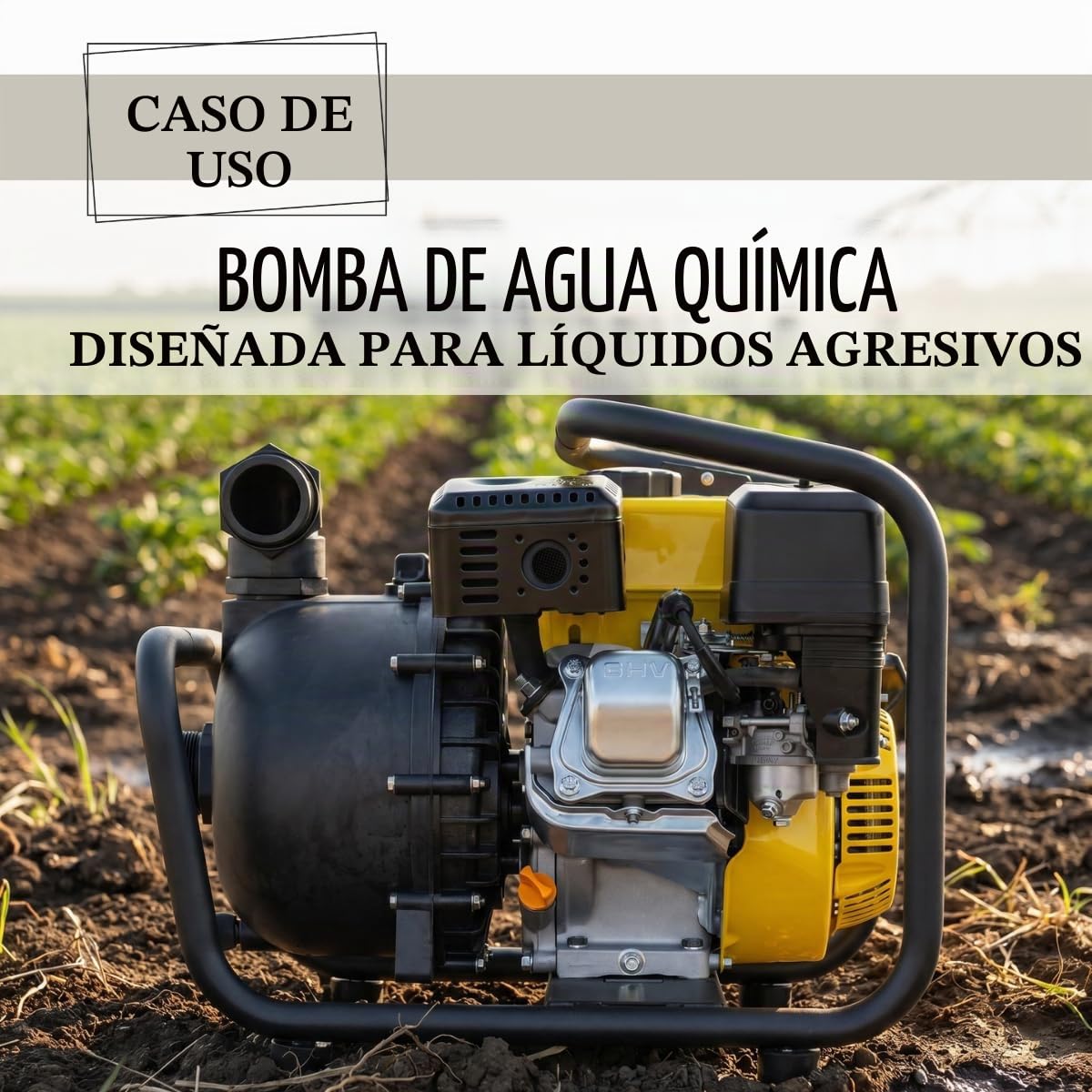 ✦ WASPPER WP20CH-P ✦ Bomba de Agua Limpia y Química De Uso Rudo & Portable con Tasa de Flujo de 60 000 l/hr ✦ Elevación de Agua de 30 m ✦ 3 600 RPM Motor de Gasolina de 4 Tiempos