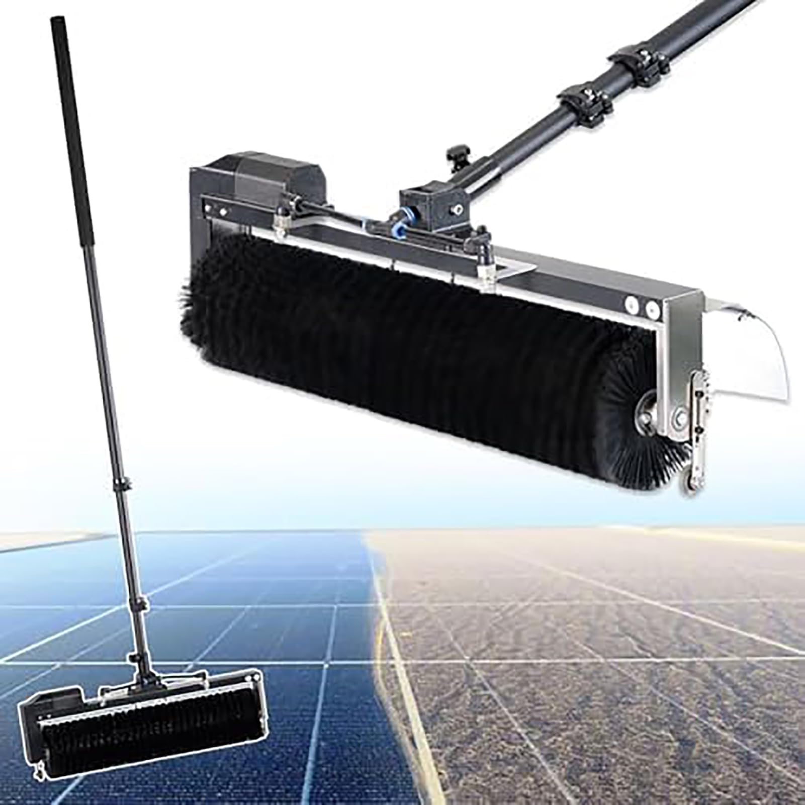 Limpiador de Doble acción con Varilla Extensible y Cabezal Giratorio, eliminación de Suciedad incrustada, Modos húmedo/seco, Sistema de pulverización, Cobertura de 60 cm,