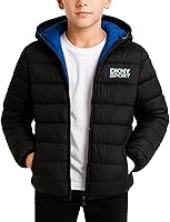 DKNY Boys Puffer Jacket: Midweight Insulated, Wind & Water Resistant Hooded Quilted Winter Coat Sizes 5-7