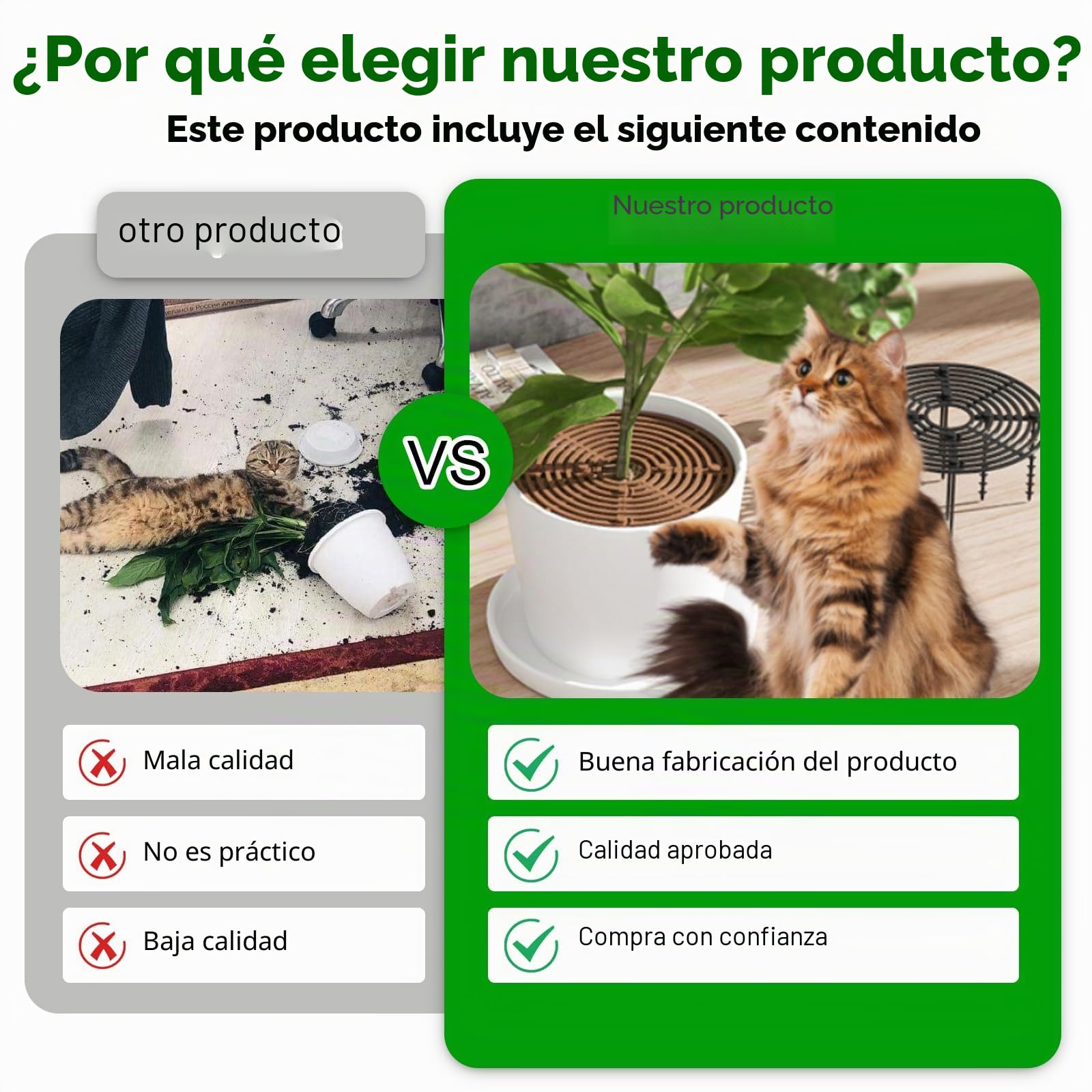 6 rejillas protectoras redondas para plantas, 30 cm, rejilla para macetas, protección para gatos y niños, cubierta para macetas (negro y marrón)