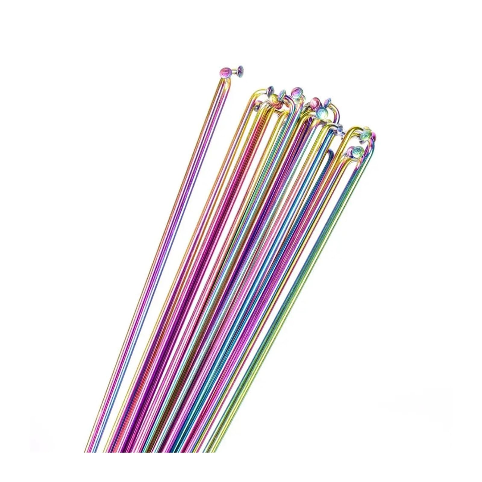 36 radios Rainbow foyBicycle – 14G de acero inoxidable colorido para bicicleta de carretera de 26/27.5/29 pulgadas, kit de actualización de rueda recta y curva en J (259-293 mm)