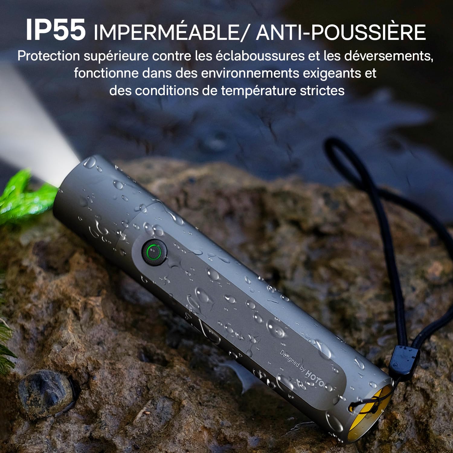 Lanterne Camping HOTO Rechargeable 180 Lumens - 3 Modes + Torche, 3100mAh Type-C IPX6