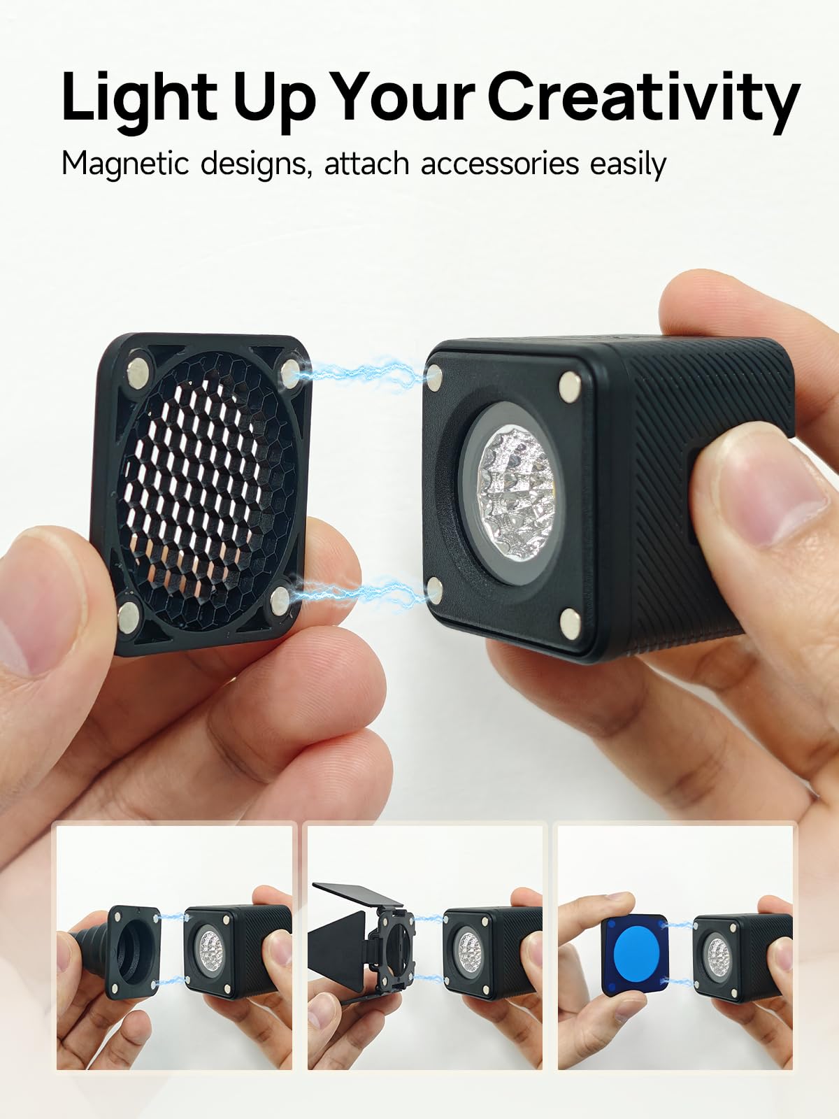 Rollei Lumis Solo 2 - LED kostka. Mała kostka LED z filtrem kolorowym do użytku w podróży. Optymalny czujnik światła do filmowania za pomocą smartfona.