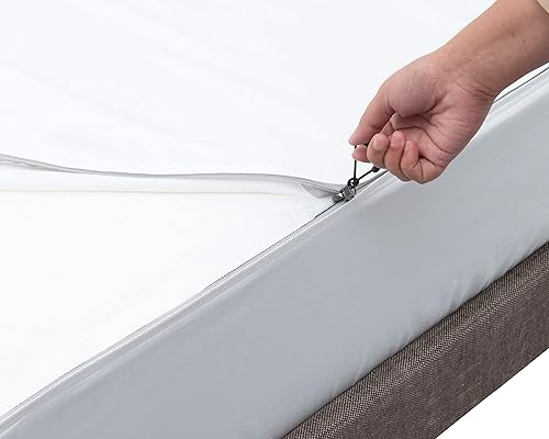 Miniatura 2 de Protector de colchón y sábana con cremallera, Algodón, Blanco, King