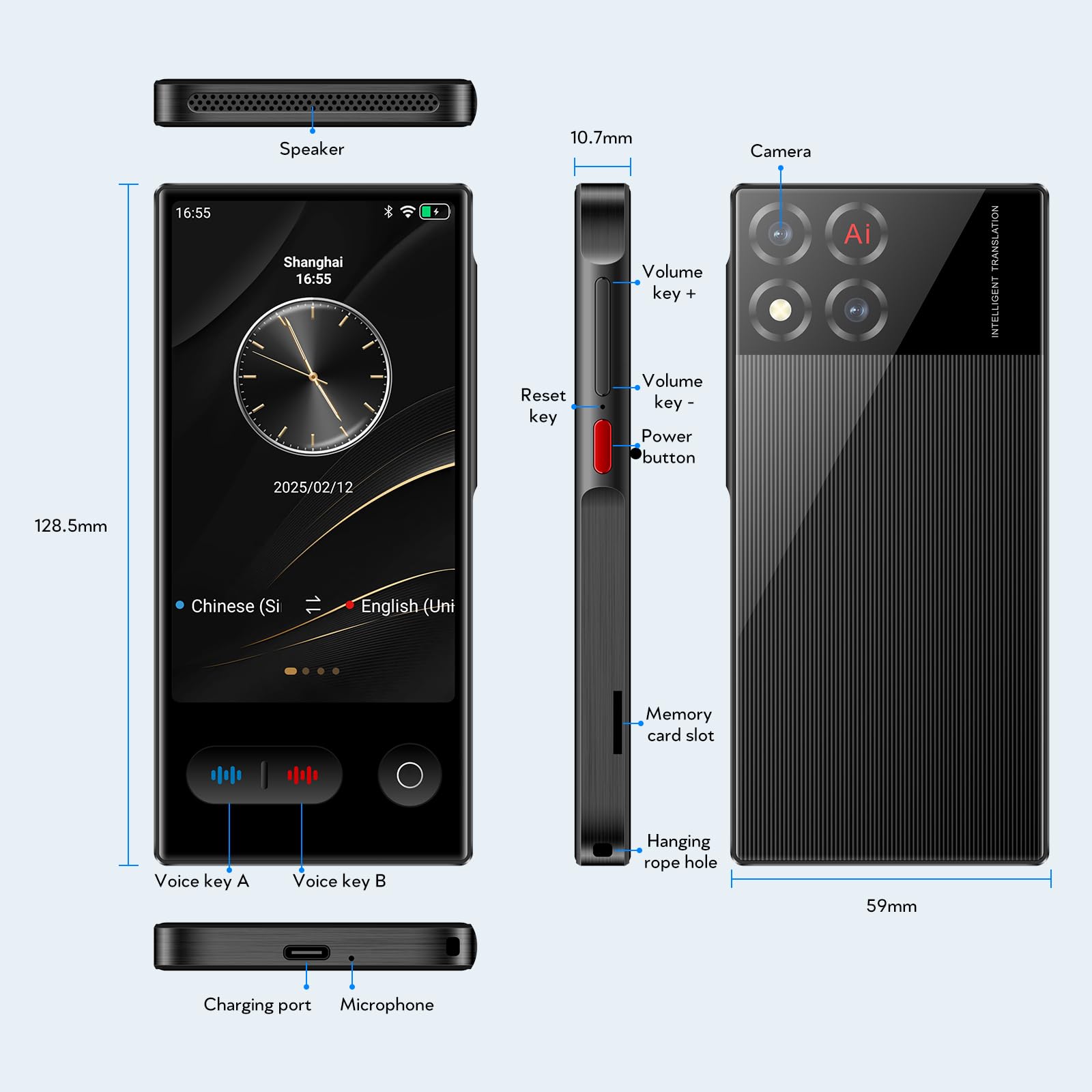 Traductor Instantaneo de Voz S30 Pro, Traductor de Idiomas con Voz En Tiempo Real AI con 148 Idiomas En Línea/17 Idiomas Offline(Español Offline), Traducción de Fotos para Viajes De Negocios