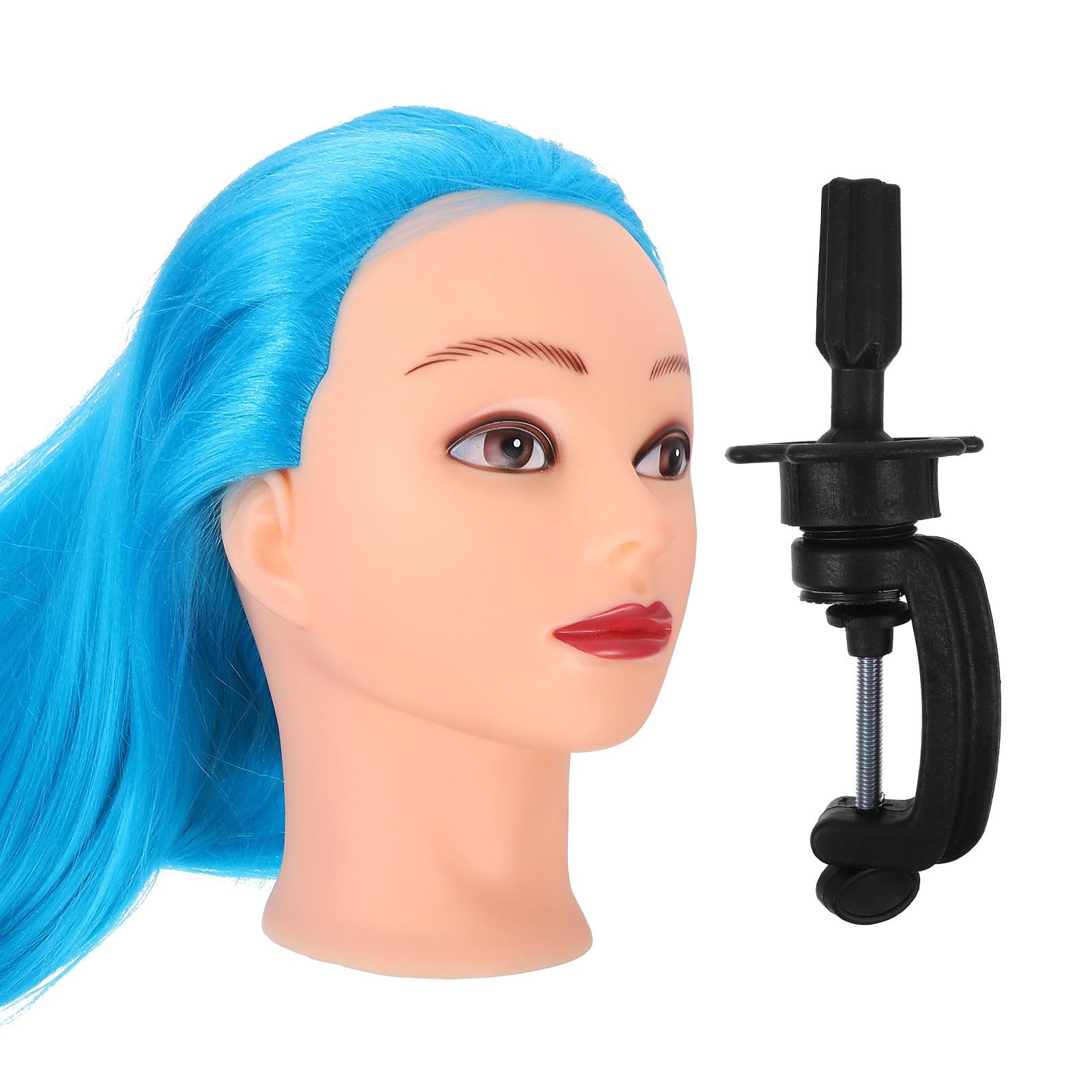 Testa da Parrucchiere Blu in Plastica per Acconciature e Pratica