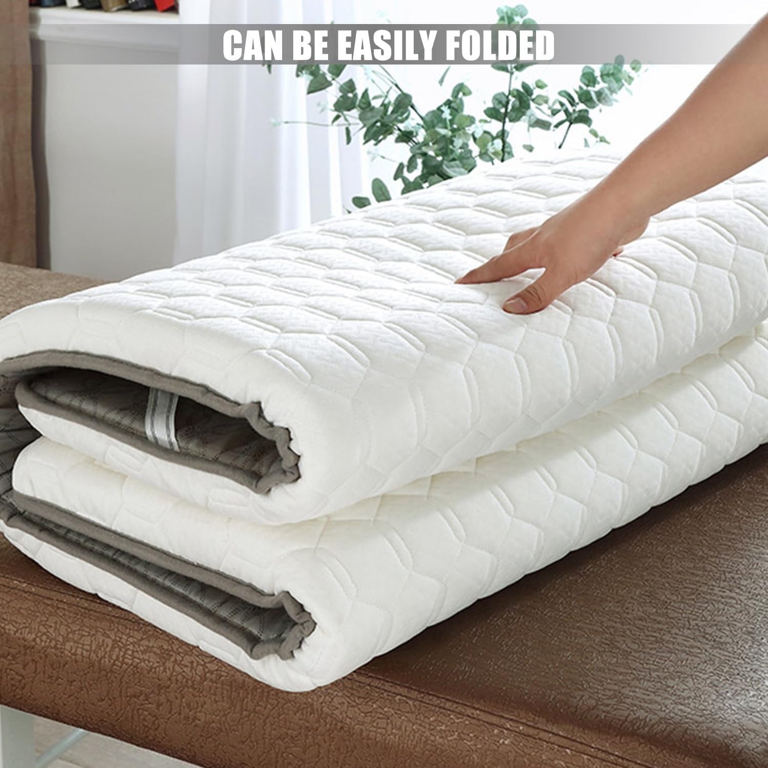 Whiteb(t),190 * 70cm, Memory Foam Beauty Salon Bed Mattress Topper Thick 4Cm Massage Table Mattress Topper with Elastic Bands Non-Slip Soft Breathable Spa Bed Mattress Pad for Tattoo Bed