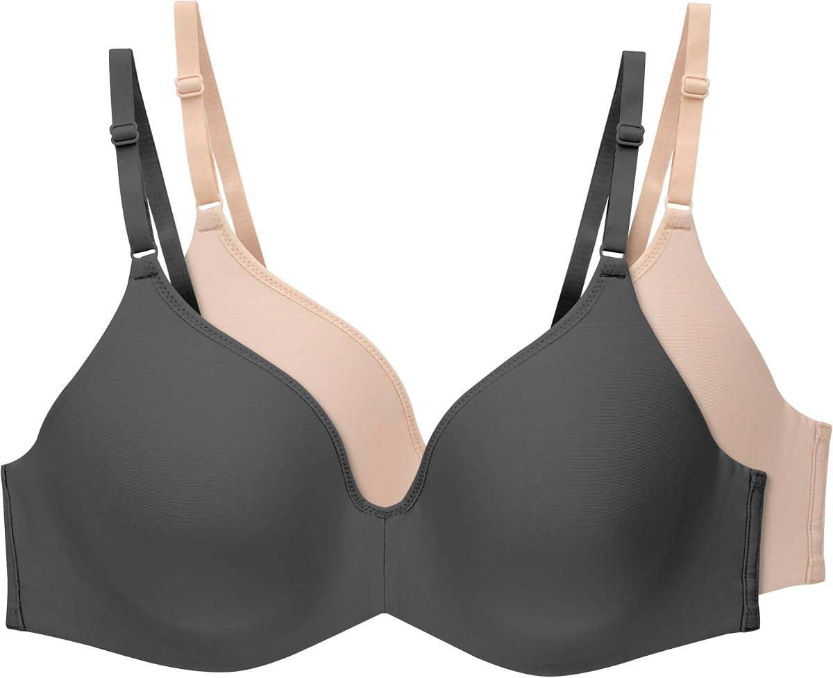 Women's Invisible Look Underwire Adjustable T-Shirt Bra (2 Pack)