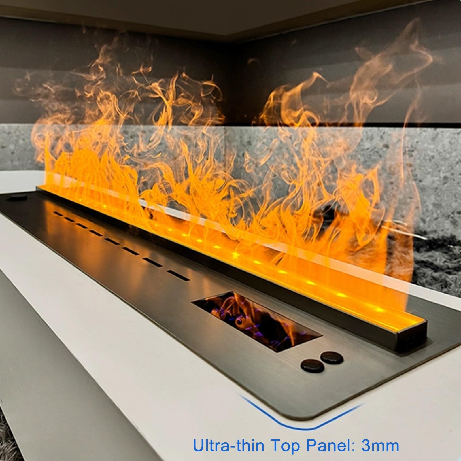 Amazon.co.jp: 3D 水蒸気暖炉 7色の炎 5段階の明るさが調整可能 霧化