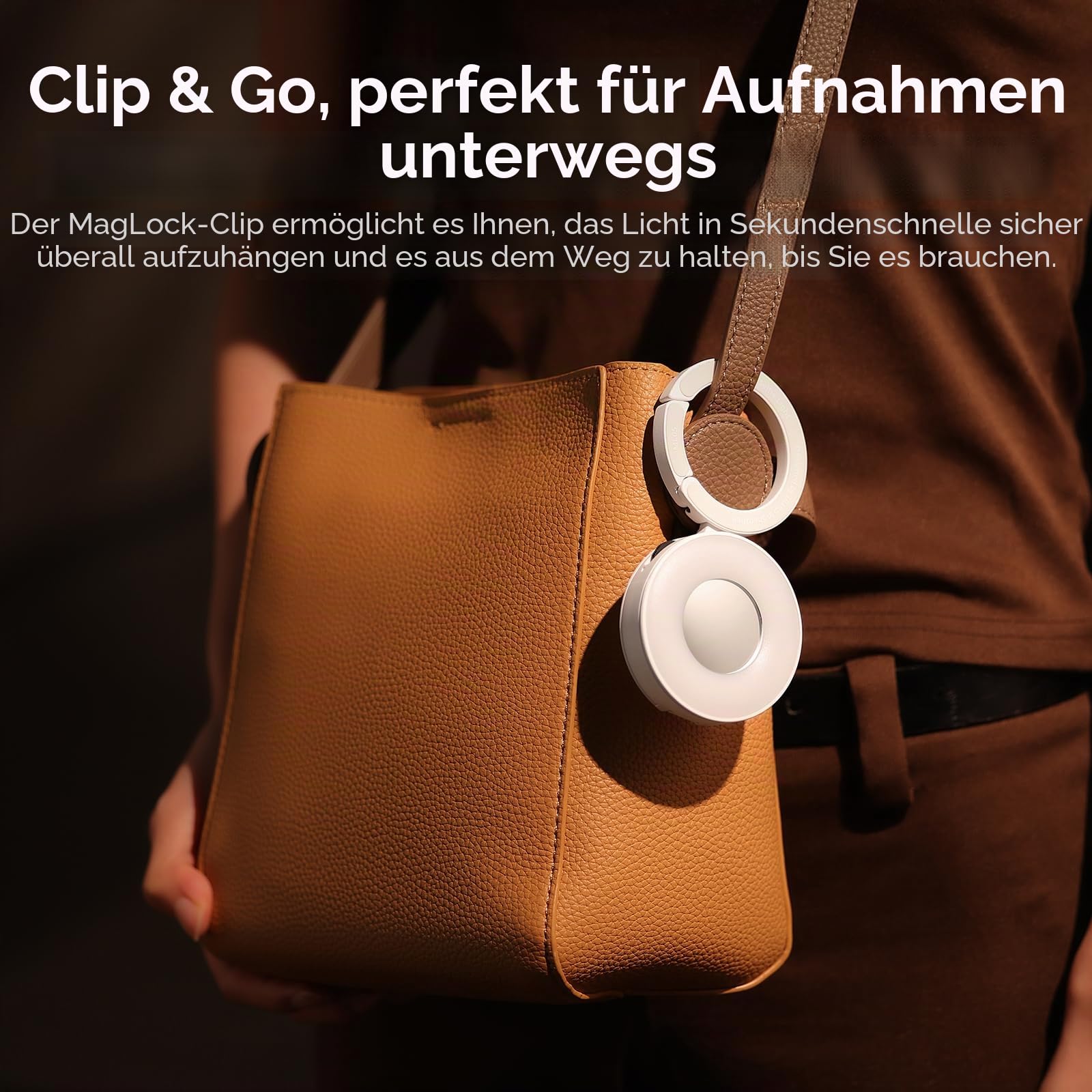 ULANZI ML05 Magnetische Selfie Licht für iPhone, Dual Magnet LED Ringlicht mit Spiegel, 9000K CRI≥97, Weitwinkel-Beleuchtung, Handy-Licht ideal für Reise-Vlogs, Foto- und Videoaufnahmen