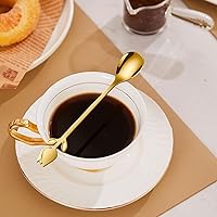 Vista 9 de Gold Tulip/Rose Handle 12-Pcs Mini Coffee Spoons Set - 6" Stainless Steel for Espresso, Tea, Dessert - Ideal for Demitasse & Small Servings Oro