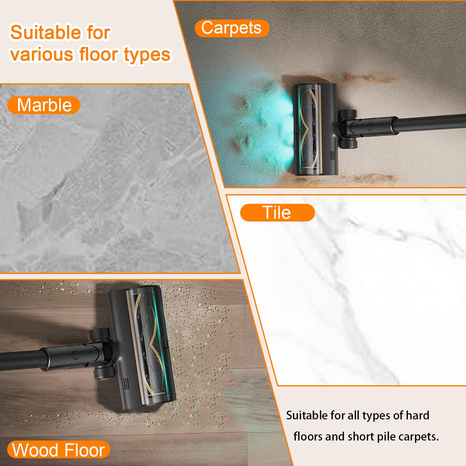 DASINKO Tête De Brosse Pour Dreame R20 T20 T30 R30 V12 V12 Pro T20 Pro